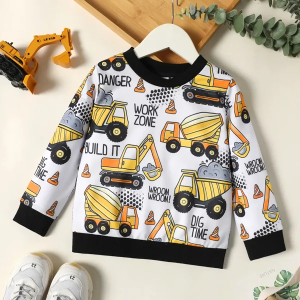 Toddler Boy Vehicle Print Pullover