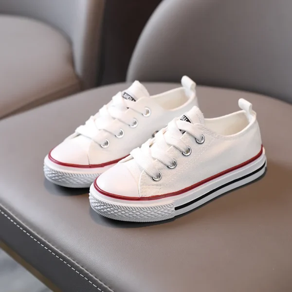 Toddler Kid Solid Soft Sole Canvas Shoes Letters on the heel and tongue of the shoe Random delivery of different soles