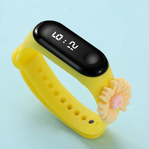 Toddler Sunflower Decor LED Watch Digital Smart Electronic Watch With Packing Box