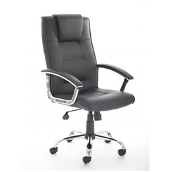 Toms Executive Chair Black Bonded Leather With Padded Arms