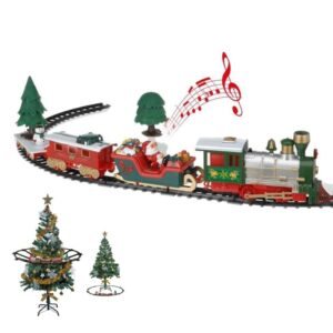 Tren de Navidad para árbol con Luces y Sonidos Juego de Tren eléctrico 270 cm para Colgar en el árbol de Navidad Regalo para Niños