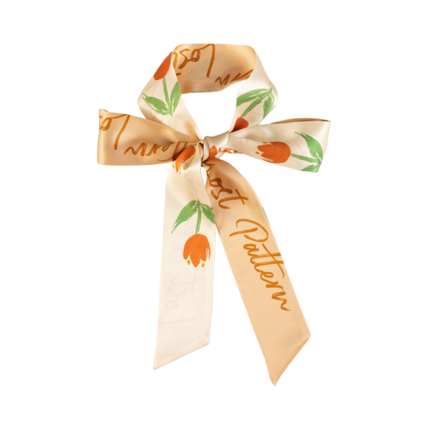 Tulip Silk Skinny Scarf Apricot