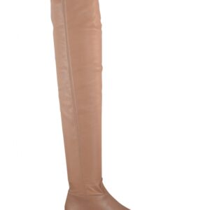 Twisted heel over the knee boots