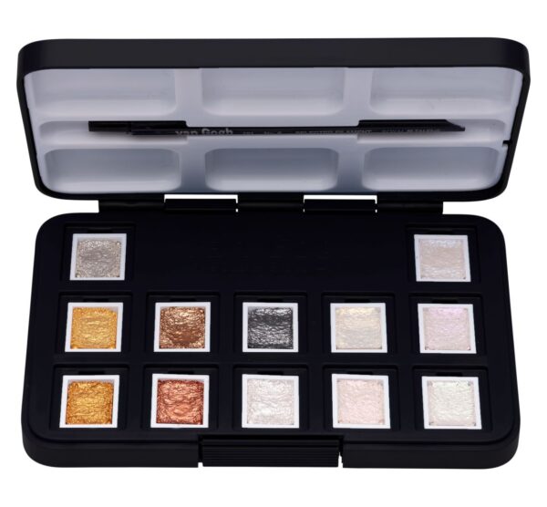 Van Gogh Aquarelverf pocket box 12 kommen Metallic Kleuren