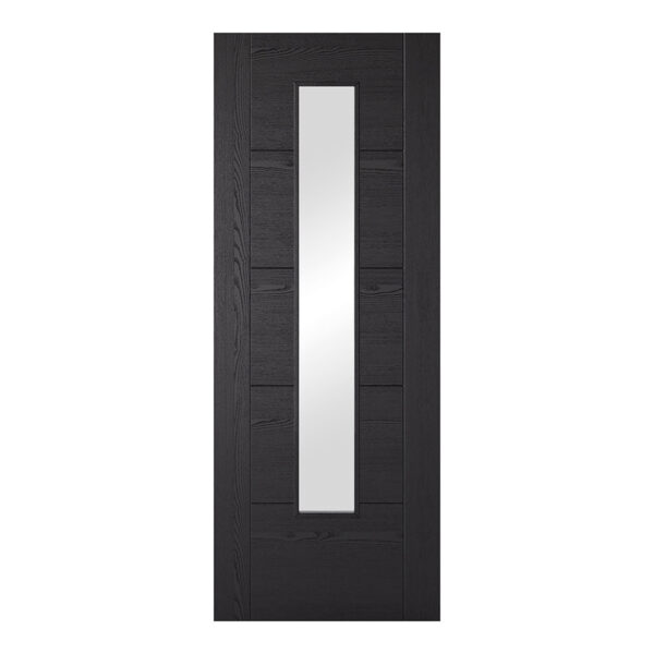 Vancouver 1L Pre finished Black Ash Laminate Internal Door 1 Light with Clear Glazing