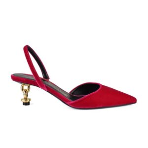 Velvet Chain Heel Slingback