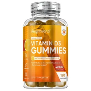 Vitamin D3 Sugar Free Gummies 4000IU 120 Natural Lemon Flavour Gummies 4 Month Supply Hight Strength Vitamin D for Bones