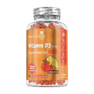 Vitamin D3 for Kids 120 Tasty Gummies 1000IU Supplement for Healthy Bones Teeth