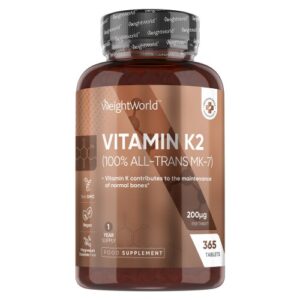 Vitamin K2 MK 7 200 mcg 365 Tablets Helps Maintain Normal Bones 1 Year supply