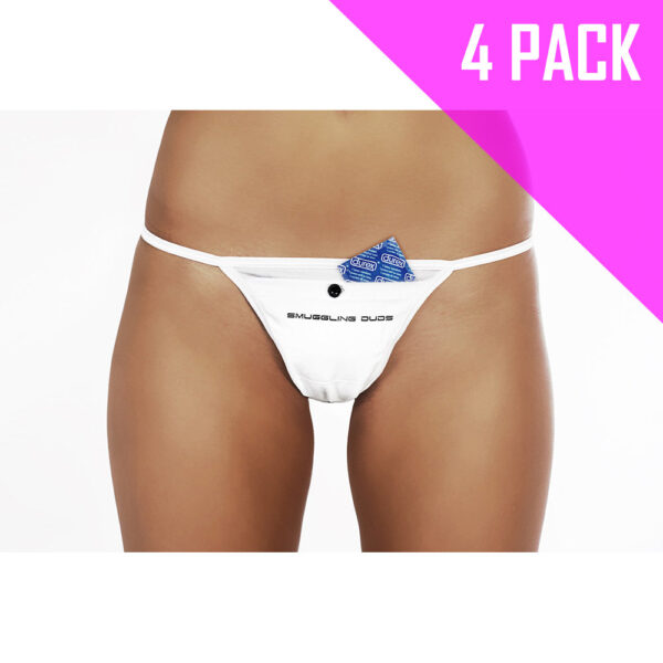 WHITE | SMUGGLING DUDS FEMALE STASH POCKET THONG 4 PACK