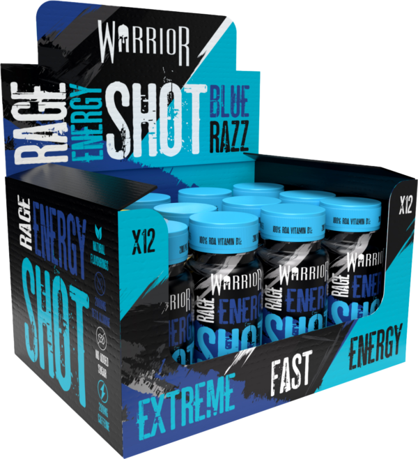 Warrior Pre Workout Energy Shots Blue Razz 12x 60ml