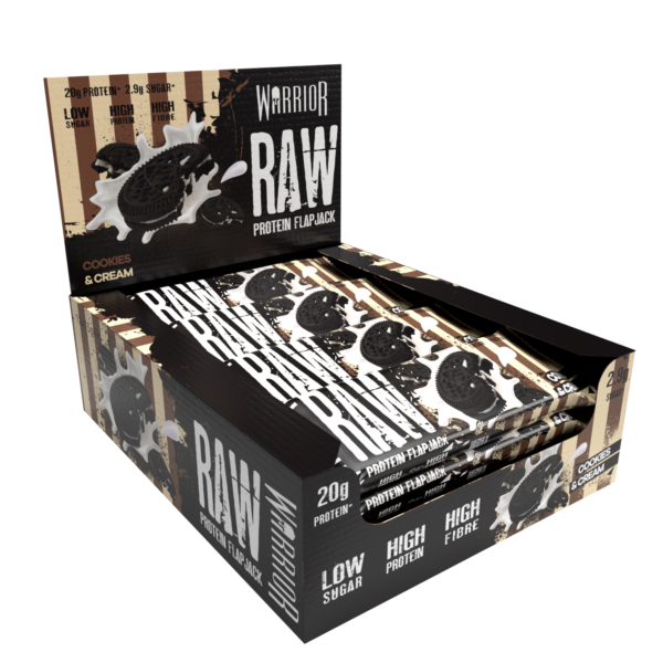 Warrior RAW Protein Flapjack 12 Bars Cookies Cream