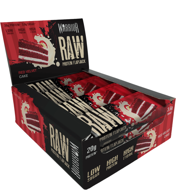 Warrior RAW Protein Flapjack 12 Bars Red Velvet