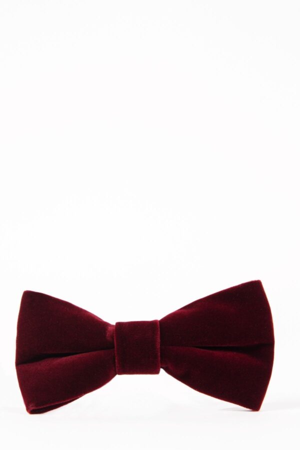 Wine velvet bowtie