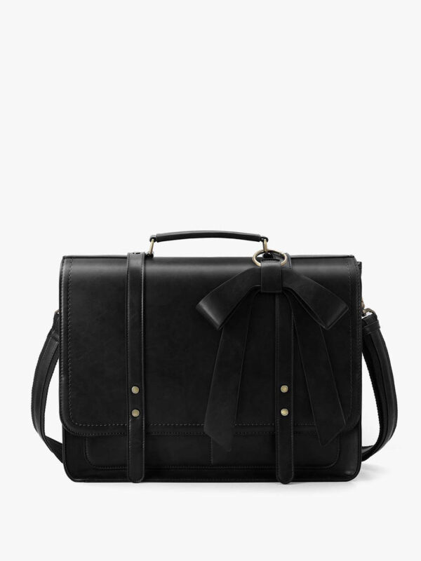 Womens PU Detachable Bow Big Briefcase