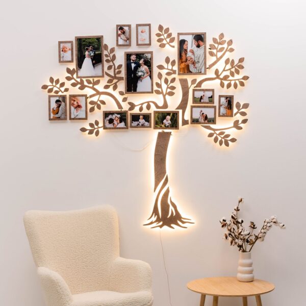 Wooden Led Family Tree Starlight