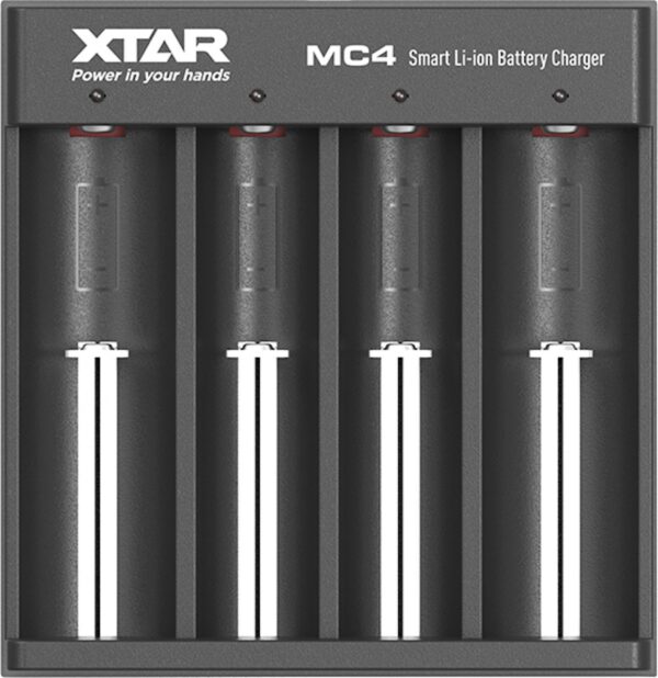 XTAR 4 Schacht USB Ladegerät Micro USB Ladeanschluss für Li Ion Akkus MC4