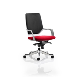 Xenon Executive Chair White Medium Back Cherry Colour Seat