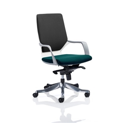 Xenon Executive Chair White Medium Back Kingfisher Colour S