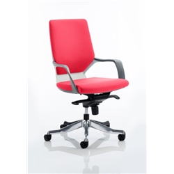 Xenon Executive Chair White Medium Flame Back Cherry Colour