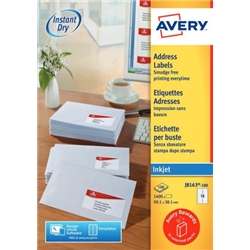 Avery Inkjet Address Labels 991x381mm 14 Per Sheet White 1400 Pack