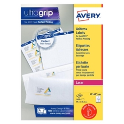 Avery Laser Address Labels 991mm x 381mm White L7163 100